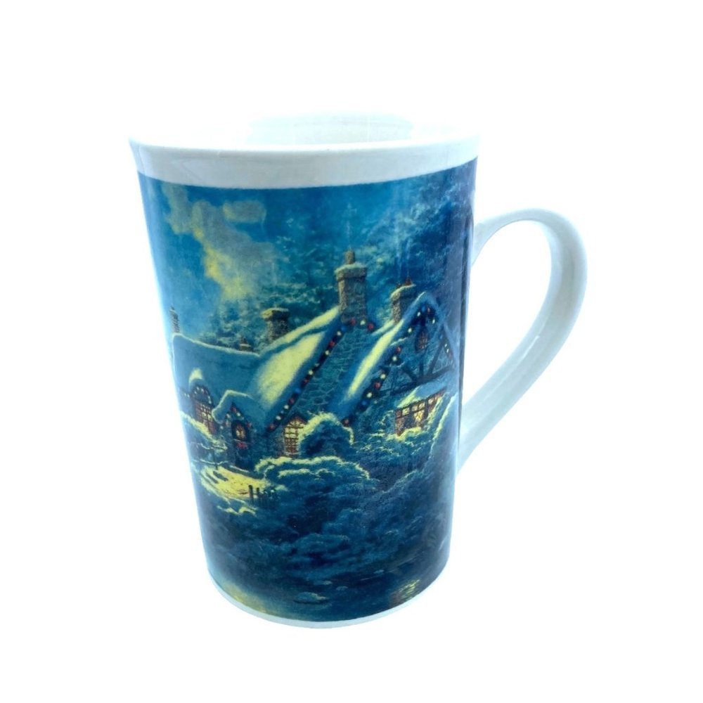 Thomas Kinkade CHRISTMAS MOONLIGHT Coffee Tea Mug Cup 5" Tall 12 oz.